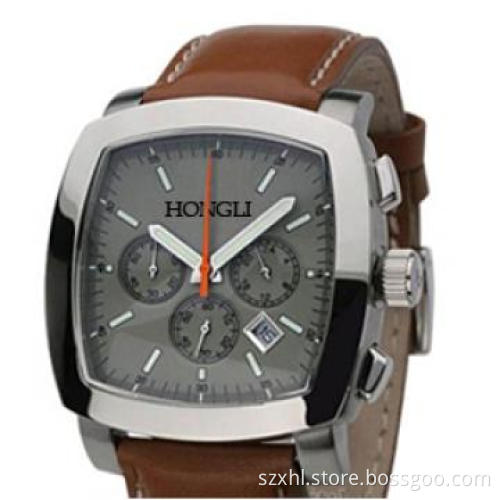 Stainless Steel Real Leather Watches